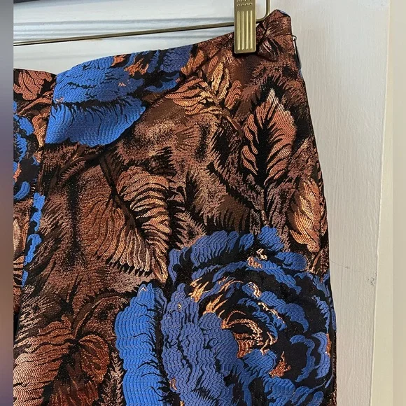 Anthropologie Leifsdottir Metallic Floral Jacquard Trousers - Picture 3 of 16